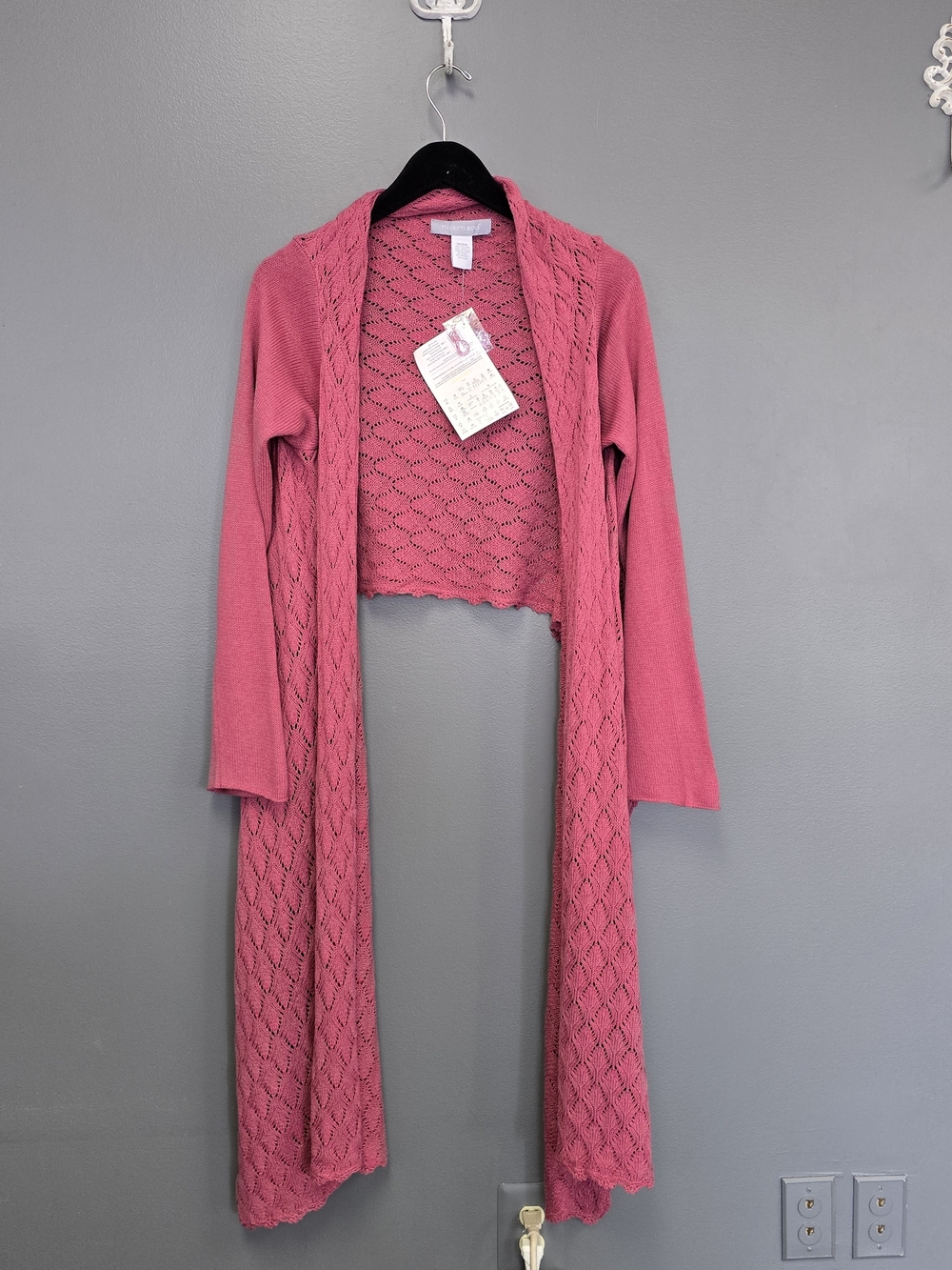 Women’s Pink Knit Loungewear Cardigan Set